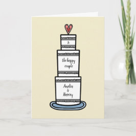 Custom Wedding Cake Illustration Wedding Card Karte