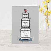 Custom Wedding Cake Illustration Wedding Card Karte (Gelbe Blume)
