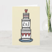 Custom Wedding Cake Illustration Wedding Card Karte (Vorderseite)