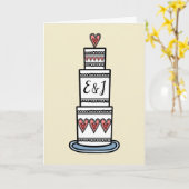 Custom Wedding Cake Illustration Wedding Card Karte (Gelbe Blume)