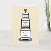 Custom Wedding Cake Illustration Wedding Card Karte (Vorderseite)