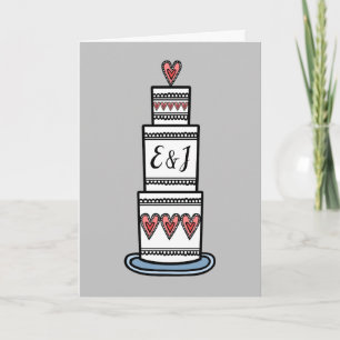 Custom Wedding Cake Illustration Wedding Card Karte