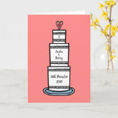 Custom Wedding Cake Illustration Wedding Card Karte (Gelbe Blume)