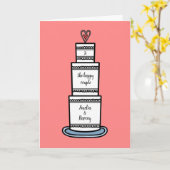 Custom Wedding Cake Illustration Wedding Card Karte (Gelbe Blume)