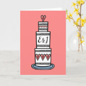 Custom Wedding Cake Illustration Wedding Card Karte (Gelbe Blume)