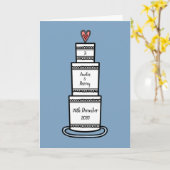 Custom Wedding Cake Illustration Wedding Card Karte (Gelbe Blume)