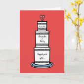 Custom Wedding Cake Illustration Wedding Card Karte (Gelbe Blume)