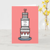 Custom Wedding Cake Illustration Wedding Card Karte (Gelbe Blume)