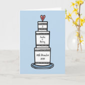 Custom Wedding Cake Illustration Wedding Card Karte (Gelbe Blume)