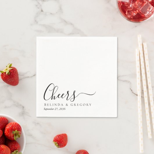 Custom Wedding Cheers Cocktail Modern Napkins Serviette (Beispiel)