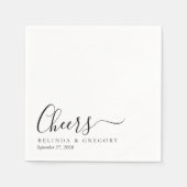 Custom Wedding Cheers Cocktail Modern Napkins Serviette (Vorderseite)