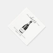 Custom Wedding Cheers Sparkling Wine Illustration Serviette (Ecke)