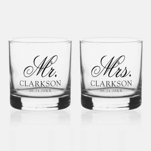 Custom Wedding Couple Whiskyglas (Vorderseite)