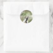 Custom Wedding dank Aquamarinem rosa Foto Babble Runder Aufkleber (Tasche)