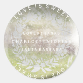 Custom Wedding dank Mint Green Glass Runder Aufkleber