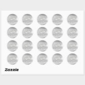Custom Wedding dank Silver Glitzer Monogram Runder Aufkleber (Blatt)