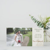 Custom Wedding danke Ihnen Foto Card (Stehend Vorderseite)