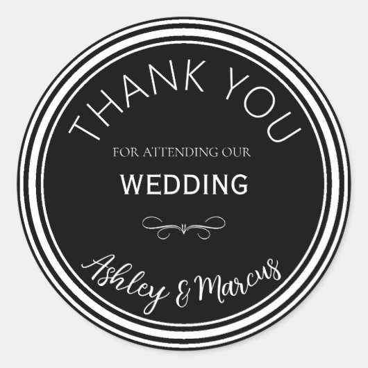 Custom Wedding danke Ihnen Round Sticker (Vorderseite)