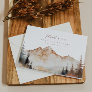 Custom Wedding danke You Card Mountain Thema