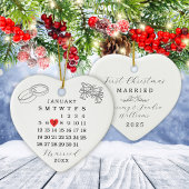Custom Wedding Date Kalender Herz Weihnachten Keramik Ornament