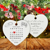 Custom Wedding Date Kalender Herz Weihnachten Keramik Ornament