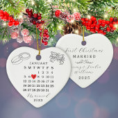 Custom Wedding Date Kalender Herz Weihnachten Keramik Ornament