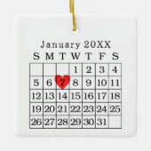 Custom Wedding Date Kalender Weihnachtsschmuck (Vorderseite)