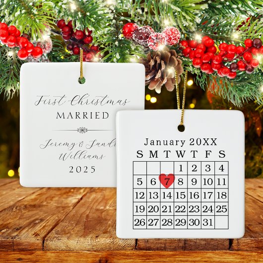 Custom Wedding Date Kalender Weihnachtsschmuck