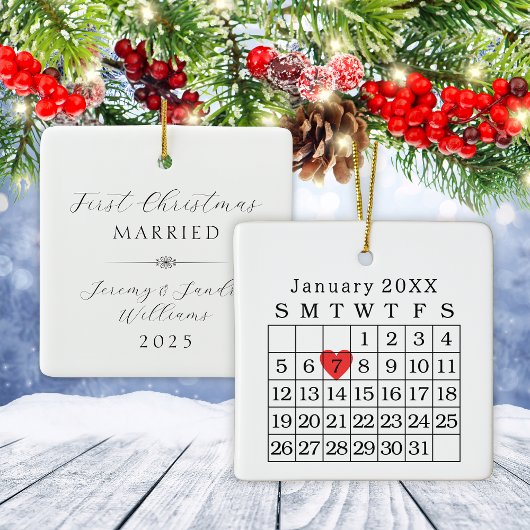 Custom Wedding Date Kalender Weihnachtsschmuck