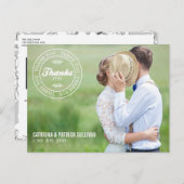 Custom Wedding Date Logo Foto Hochzeit Vielen Dank Postkarte (Vorne/Hinten)