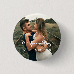 Custom Wedding Day Foto Button