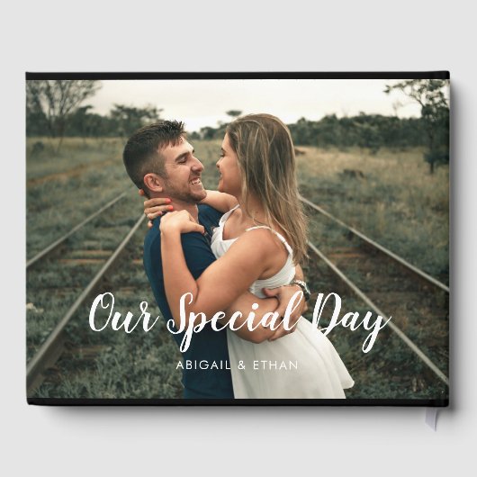 Custom Wedding Day Foto Gästebuch (Rückseite)