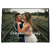 Custom Wedding Day Foto Große Geschenktüte (Vorderseite)