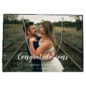 Custom Wedding Day Foto Große Geschenktüte (Rückseite)