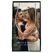 Custom Wedding Day Foto Kleine Geschenktüte (Vorderseite)
