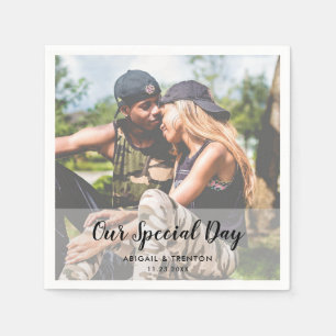 Custom Wedding Day Foto Napkins Serviette
