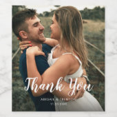 Custom Wedding Day Foto Vielen Dank Weinetikett (Einzelnes Label)
