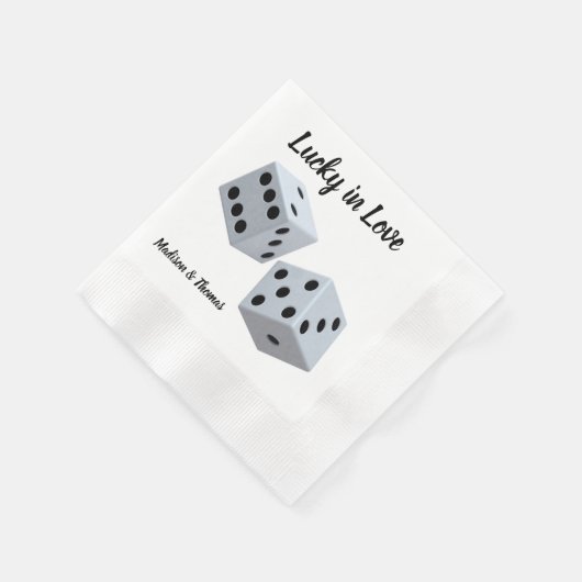 Custom Wedding Dice Lucky in Liebe Serviette (Ecke)