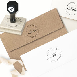 Custom Wedding Einladung, elegantes, modernes Scri Gummistempel