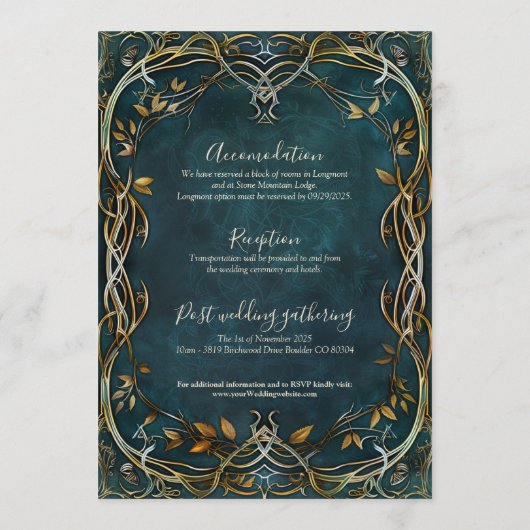 Custom Wedding Einladung - Fantasie (Rückseite)