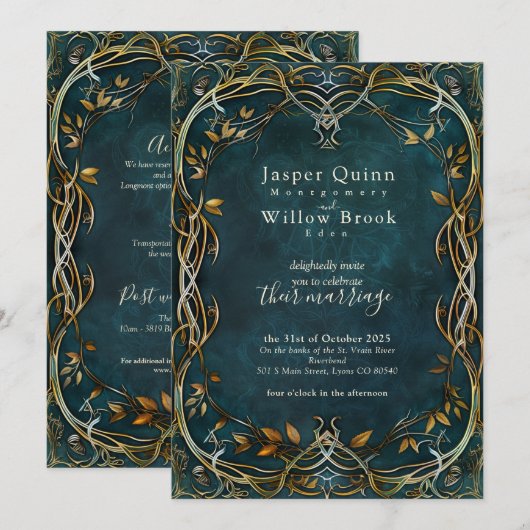 Custom Wedding Einladung - Fantasie (Vorne/Hinten)