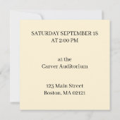 Custom Wedding Einladung mit eleganter rosa Blume (Rückseite)