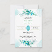 Custom Wedding Elegante Blue Blume Einladung (Vorderseite)
