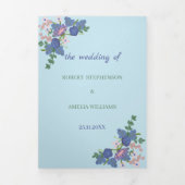 Custom Wedding Elegante Lila Blume Dreifach Gefaltete Einladung (Cover)
