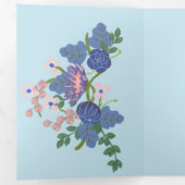 Custom Wedding Elegante Lila Blume Dreifach Gefaltete Einladung (Innen Erste Seite)