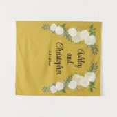 Custom Wedding Empfang Prop Personalisiert Floral Wandteppich (Vorderseite (Horizontal))