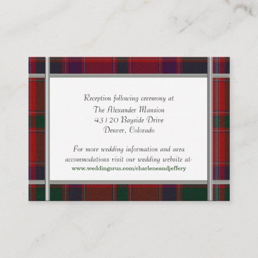 Custom Wedding Enclosure Card Begleitkarte (Vorderseite)