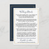 Custom Wedding Enclosure Elegante Navy Gold Begleitkarte (Vorne/Hinten)