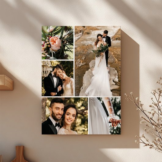 Custom Wedding Family Foto Collage Leinwanddruck
