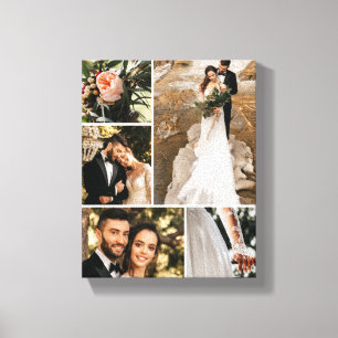 Custom Wedding Family Foto Collage Leinwanddruck